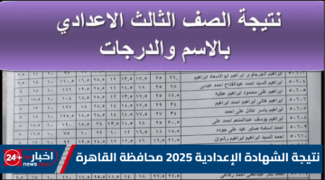 الشهادة الإعدادية 2025 محافظة القاهرة