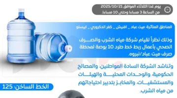 المياه في 4 مناطق بالدقهلية لمدة 7 ساعات التفاصيل.webp
