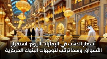 asaar aldhhb fy alimarat alywm astqrar alaswaq wst trqb ltwjhat albnwk almrkzyh