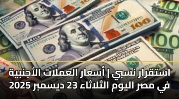 astqrar nsby asaar alamlat alajnbyh fy msr alywm althlathaa 23 dysmbr 2025 3