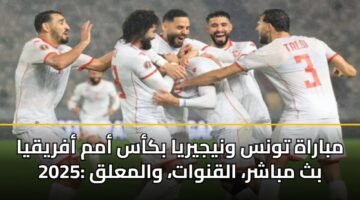 mbarah twns wnyjyrya bkas amm afryqya 2025 bth mbashr alqnwat walmalq