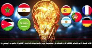 «نتائج قرعة كأس العالم 2026» الآن.. تعرف على مجموعة مصر والمواجهات الكاملة [القنوات والموعد الرسمي]