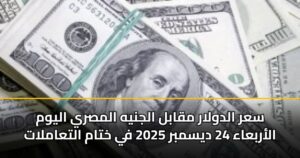 سعر الدولار مقابل الجنيه المصري اليوم الأربعاء 24 ديسمبر 2025 في ختام التعاملات