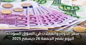 سعر الدولار والعملات في السوق السوداء اليوم بمصر الجمعة 26 ديسمبر 2025