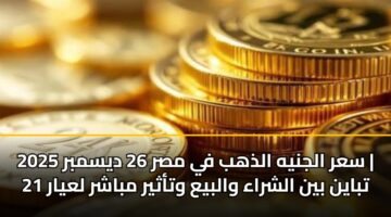 sar aljnyh aldhhb fy msr 26 dysmbr 2025 tbayn byn alshraa walbya wtathyr mbashr layar 21