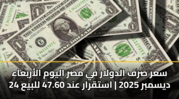sar srf aldwlar fy msr alywm alarbaaa 24 dysmbr 2025 astqrar and 47.60 llbya