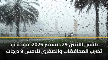 tqs alathnyn 29 dysmbr 2025 mwjh brd tdrb almhafzat walsghra tlams 9 drjat