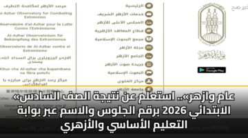 aam wazhr. astalm an ntyjh alsf alsads alabtday 2026 brqm aljlws walasm abr bwabh altalym alasasy walazhry