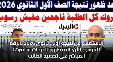 alastalam an ntyjh awla thanwy 2026 balrqm alqwmy alaan aalyh zhwr aldrjat wtathyrha almbashr ala tsayd altalb