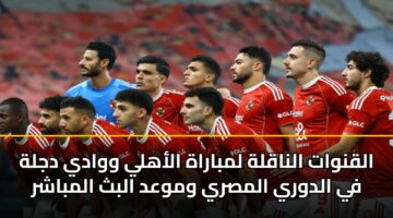 alqnwat alnaqlh lmbarah alahly wwady djlh fy aldwry almsry wmwad albth almbashr