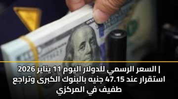 alsar alrsmy lldwlar alywm 11 ynayr 2026 astqrar and 47.15 jnyh balbnwk alkbra wtraja tfyf fy almrkzy
