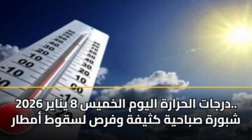 drjat alhrarh alywm alkhmys 8 ynayr 2026. shbwrh sbahyh kthyfh wfrs lsqwt amtar