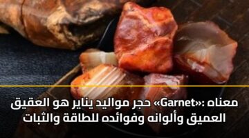 hjr mwalyd ynayr hw alaqyq garnet manah alamyq walwanh wfwadh lltaqh walthbat
