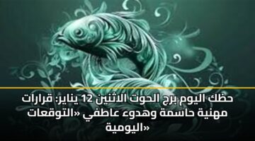hzk alywm brj alhwt alathnyn 12 ynayr qrarat mhnyh hasmh whdwa aatfy altwqaat alywmyh