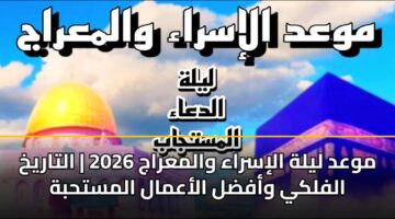 mwad lylh alisraa walmaraj 2026 altarykh alflky wafdl alaamal almsthbh 2