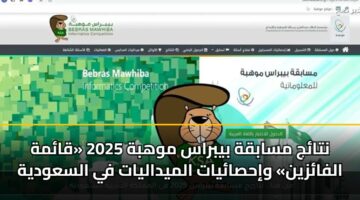 ntaj msabqh bybras mwhbh 2025 qamh alfazyn wihsayat almydalyat fy alsawdyh