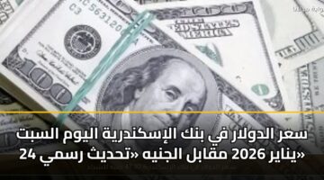 sar aldwlar fy bnk aliskndryh alywm alsbt 24 ynayr 2026 mqabl aljnyh thdyth rsmy