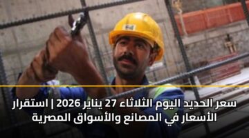 sar alhdyd alywm althlathaa 27 ynayr 2026 astqrar alasaar fy almsana walaswaq almsryh