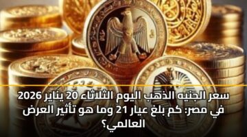 sar aljnyh aldhhb alywm althlathaa 20 ynayr 2026 fy msr km blgh ayar 21 wma hw tathyr alard alaalmy