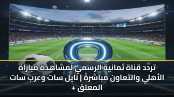 trdd qnah thmanyh alrsmy lmshahdh mbarah alahly waltaawn mbashrh nayl sat warb sat almalq