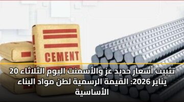 tthbyt asaar hdyd az walasmnt alywm althlathaa 20 ynayr 2026 alqymh alrsmyh ltn mwad albnaa alasasyh